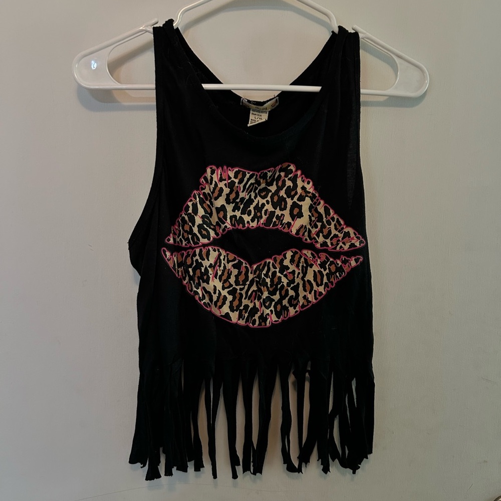 Tank Top With Fringe Trim